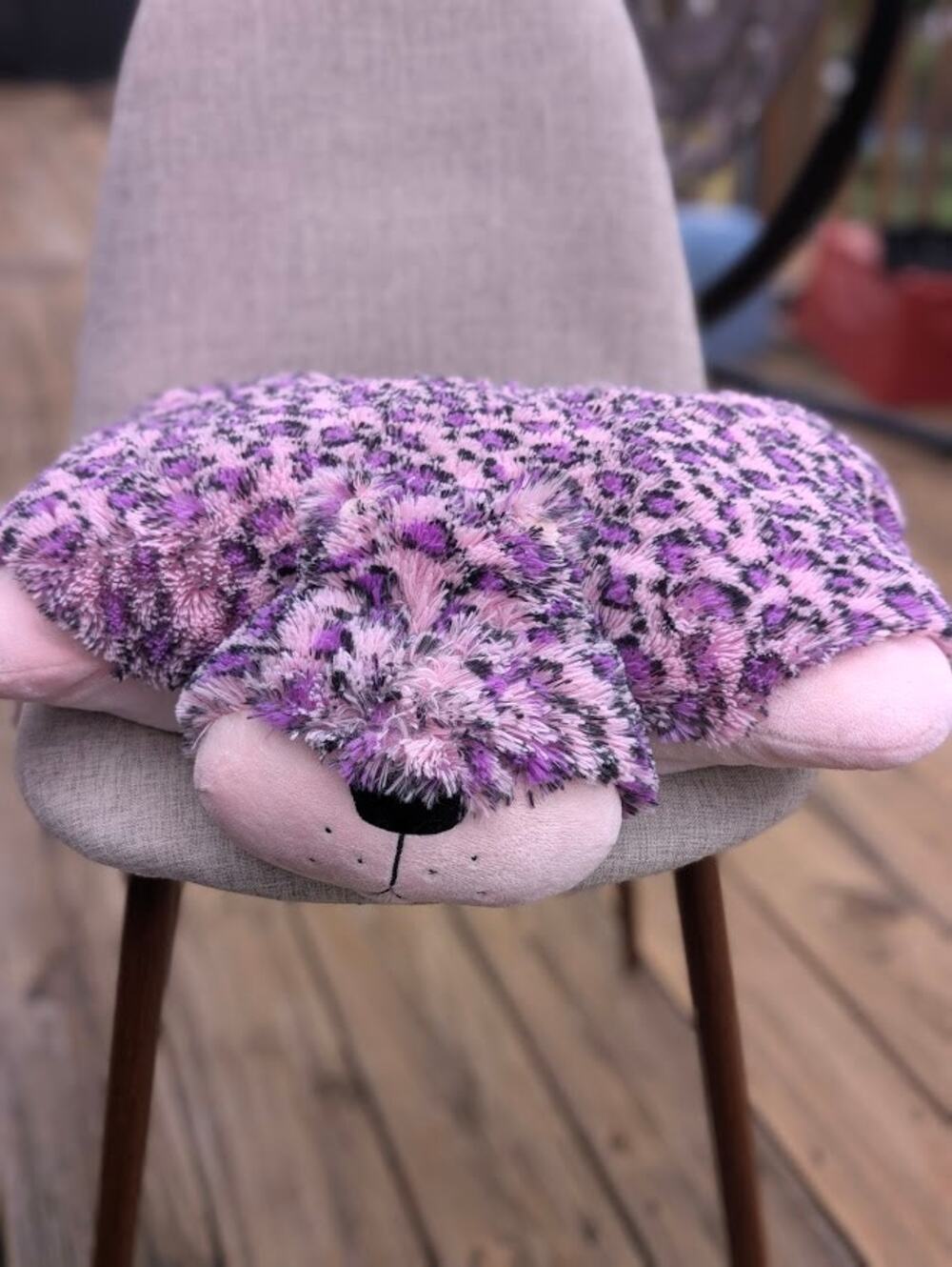 Pillow Pet Lulu Leopard Pink Purple Spots Stuffed Animal Plush Cuddly Stuffie